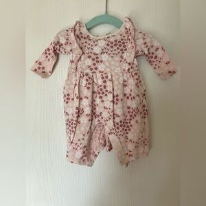 Okie Dokie Pink and White Baby Romper